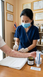 Acupuncture et crème à base de plantes chinoises versus acupuncture et calcipotriol dans le psoriasis en plaques